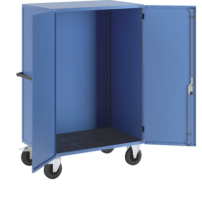 Cupboard trolley, with double doors, lockable, without shelves.