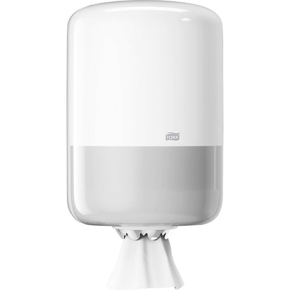 Hand towel and wiping cloth dispenser, centerfeed, HxWxD 360 x 239 x 227 mm, plastic, white.