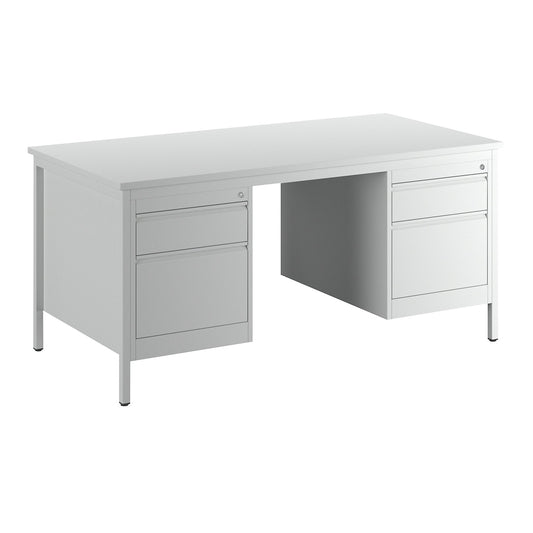 Foreman's desk, light grey, drawers 2 x 140 mm, 2 x 280 mm, WxD 1600 x 800 mm.