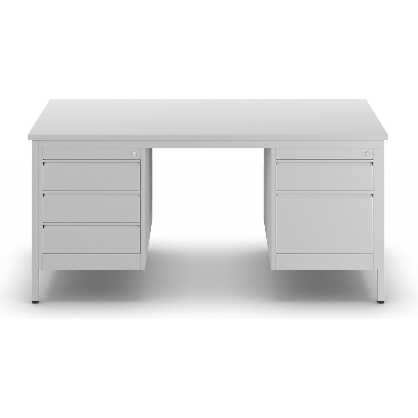 Foreman's desk, light grey, drawers 4 x 140 mm, 1 x 280 mm, WxD 1600 x 800 mm.