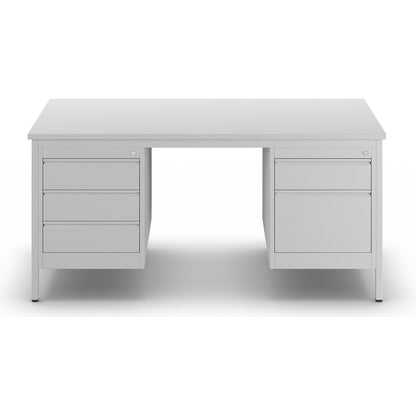 Foreman's desk, light grey, drawers 4 x 140 mm, 1 x 280 mm, WxD 1600 x 800 mm.