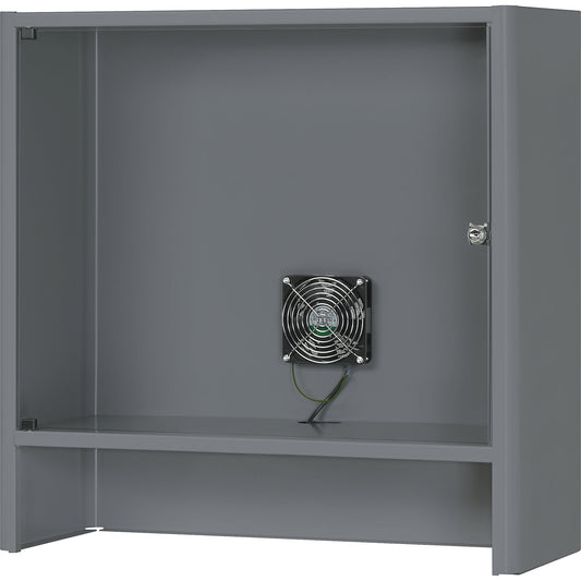 Monitor housing with integrated ventilation fan, HxWxD 710 x 720 x 300 mm, metallic charcoal.
