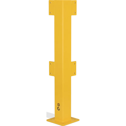 Posts for safety railing, for indoor use, 1000 mm high for 2 bars, corner post.
