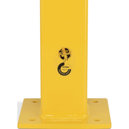 Posts for safety railing, for outdoor use, 1000 mm high for 2 bars, corner post.