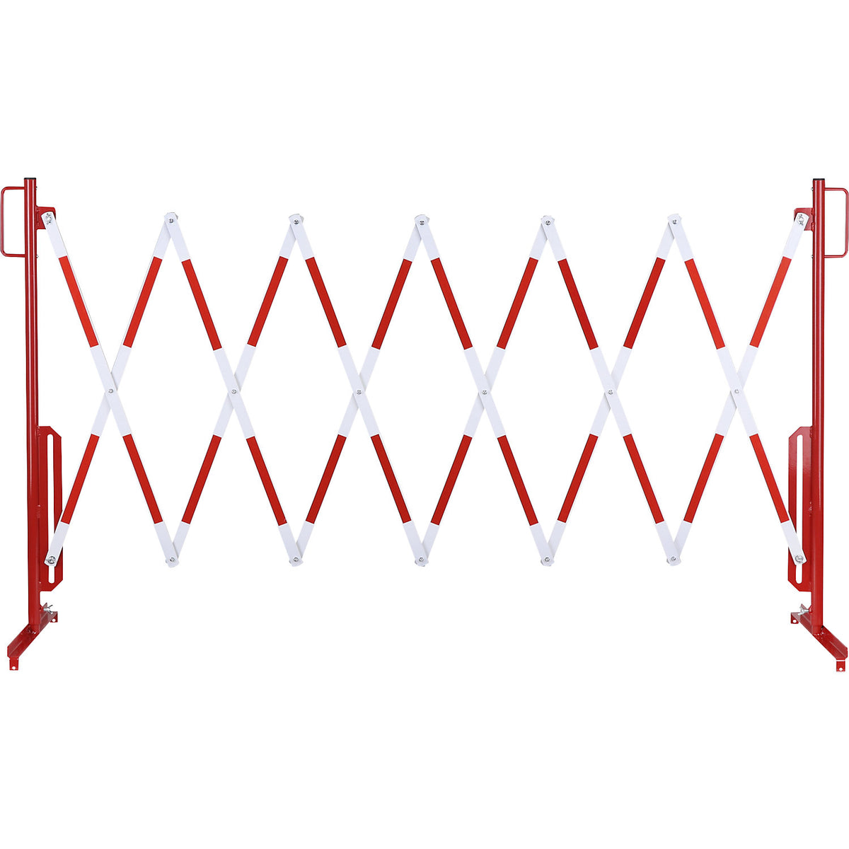 , with 2 support feet, red / white, max. length 3600 mm.