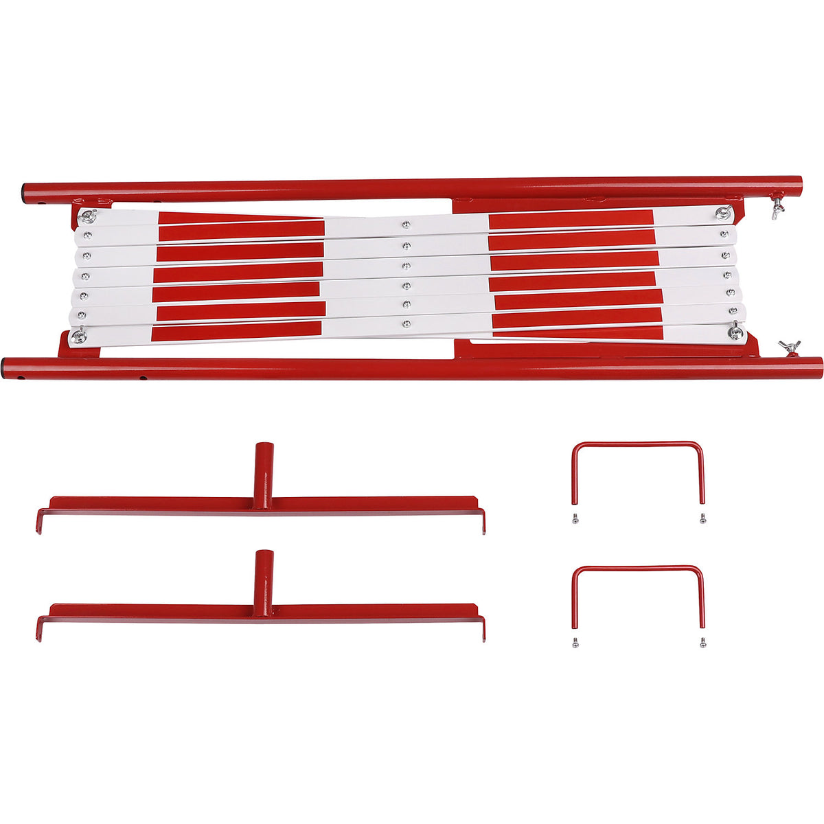 , with 2 support feet, red / white, max. length 3600 mm.