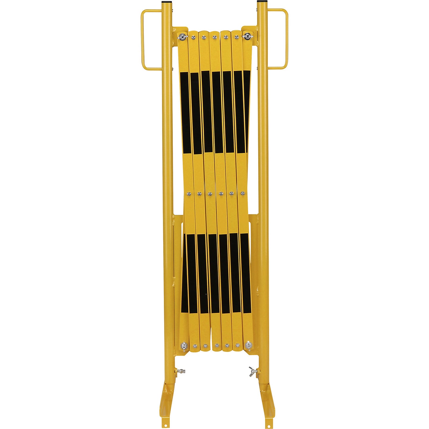 Expanding barrier, with 2 support feet, yellow / black, max. length 3600 mm.