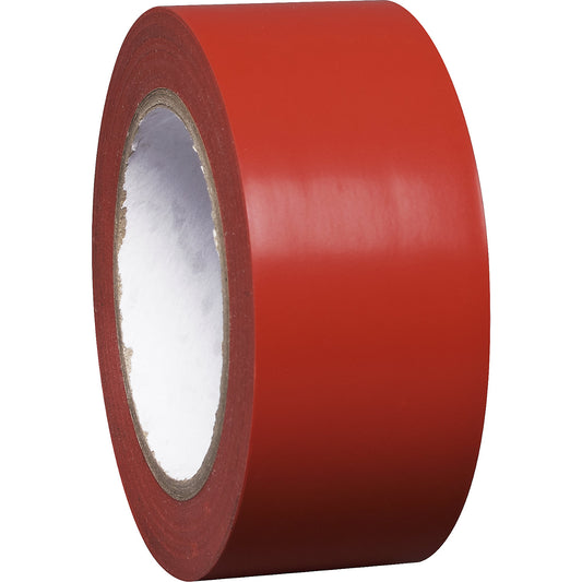 Floor marking tape made of vinyl, single colour, width 50 mm, red, pack of 8 rolls.
