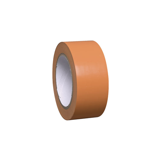 Floor marking tape made of vinyl, single colour, width 50 mm, orange, pack of 8 rolls.