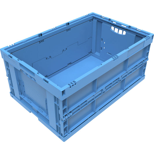 Polypropylene folding box, capacity 54 l, without lid, blue.