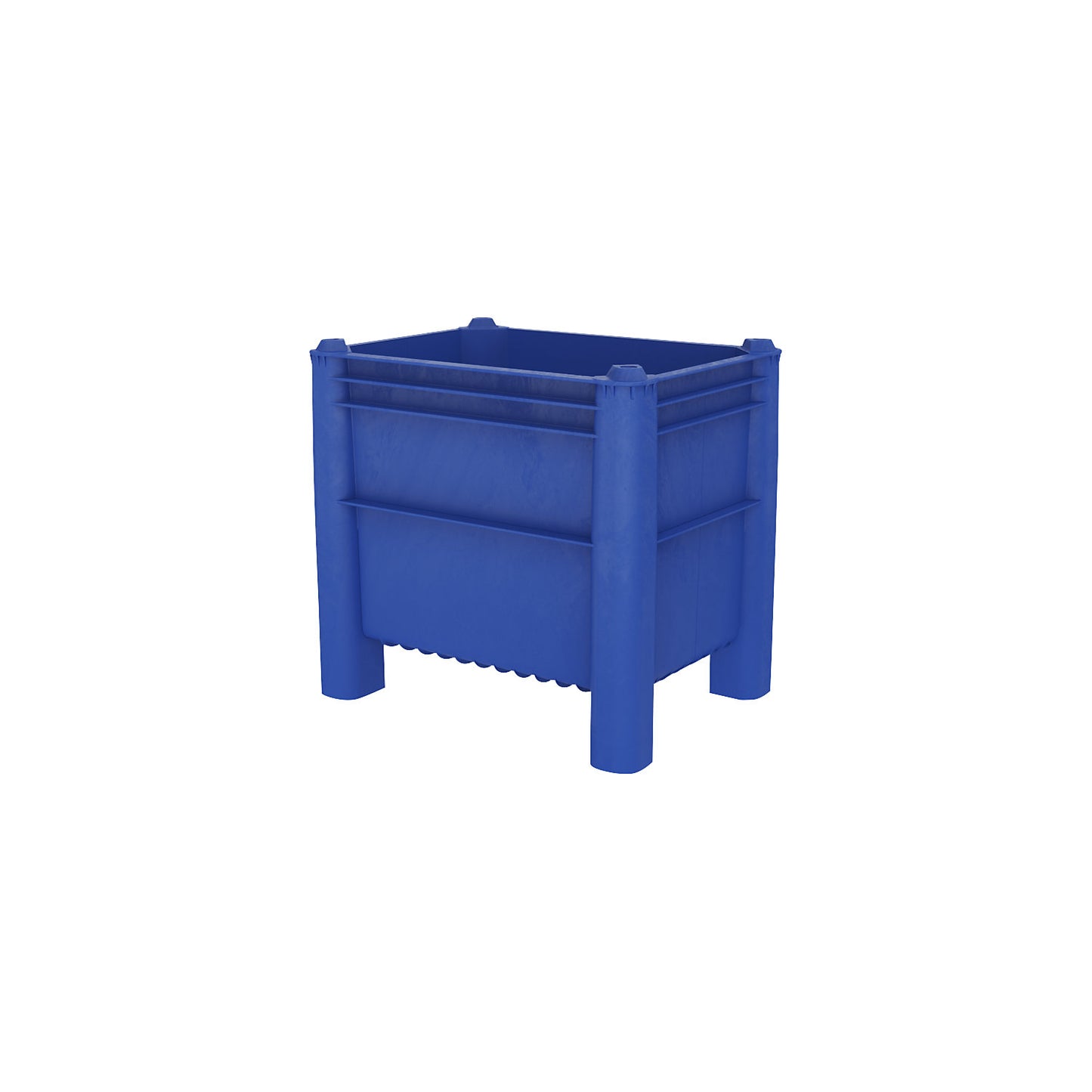 Polyethylene pallet box, capacity 220 l, model with 4 feet.