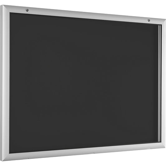 Display case for indoor and outdoor use, door opens downwards 180°, for A0, rear panel charcoal RAL 7016.