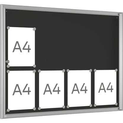 Display case for indoor use, external depth 27 mm, for A1, rear panel grey.