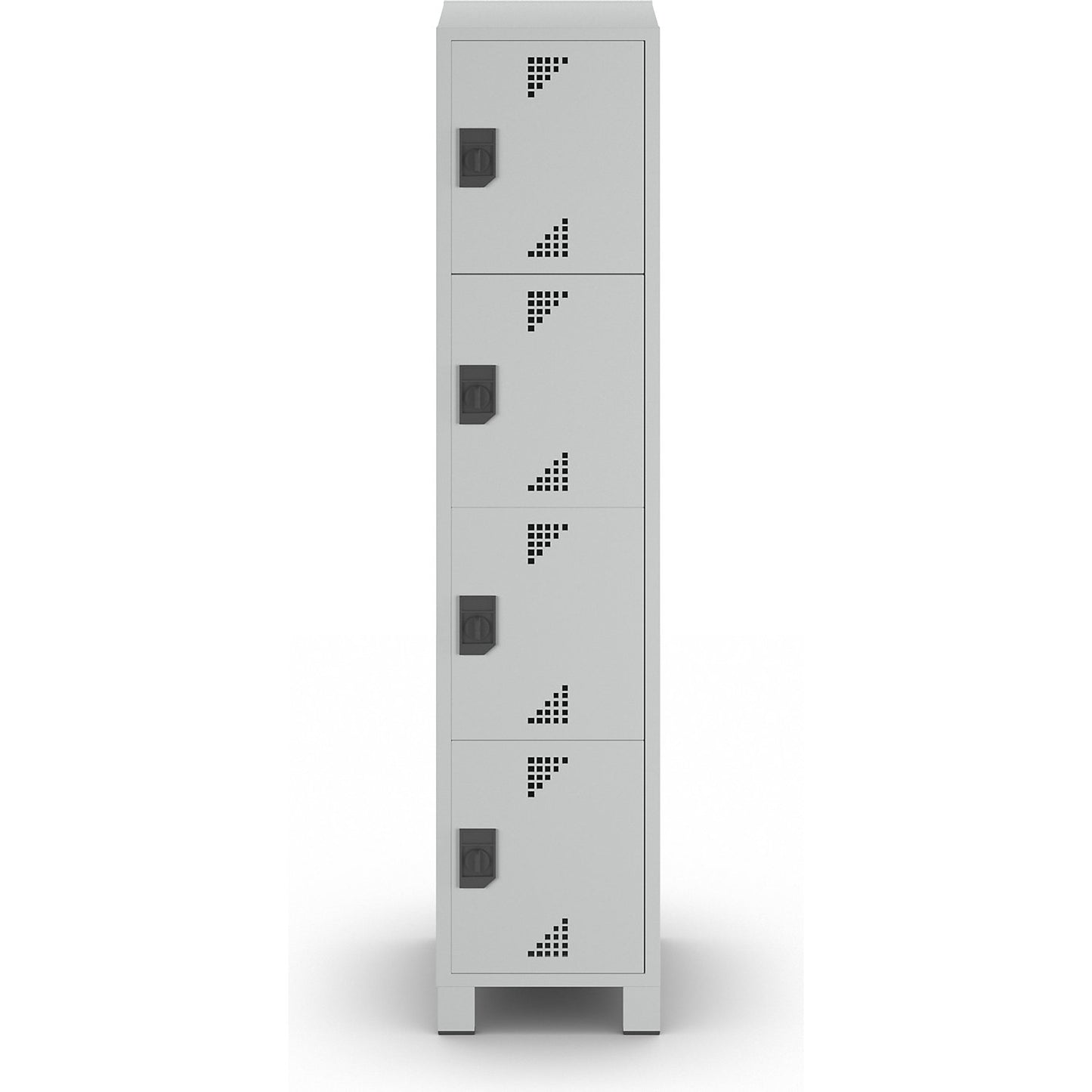 Bremen 4-fold compartment locker, 1 compartment, light grey, width 400 mm, 4 compartments.