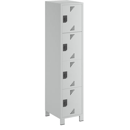 Bremen 4-fold compartment locker, 1 compartment, light grey, width 400 mm, 4 compartments.