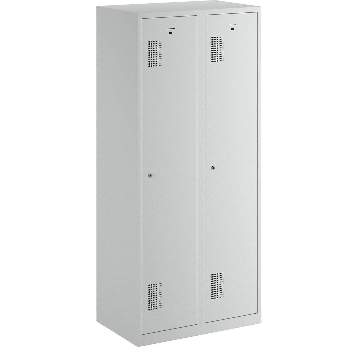 Amsterdam locker, 2 compartments, light grey, width 800 mm, cylinder lock.