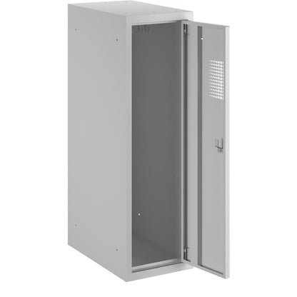Amsterdam combination compartment locker, single module, light grey, width 300 mm, cylinder lock.