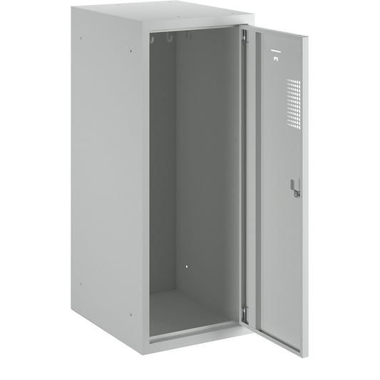 Amsterdam combination compartment locker, single module, light grey, width 400 mm, cylinder lock.