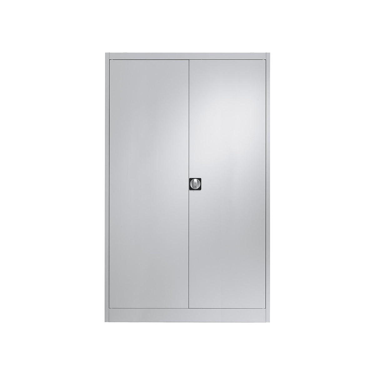 Steel cabinet with double doors, 4 shelves, width 1200 mm, light grey, external depth 500 mm.