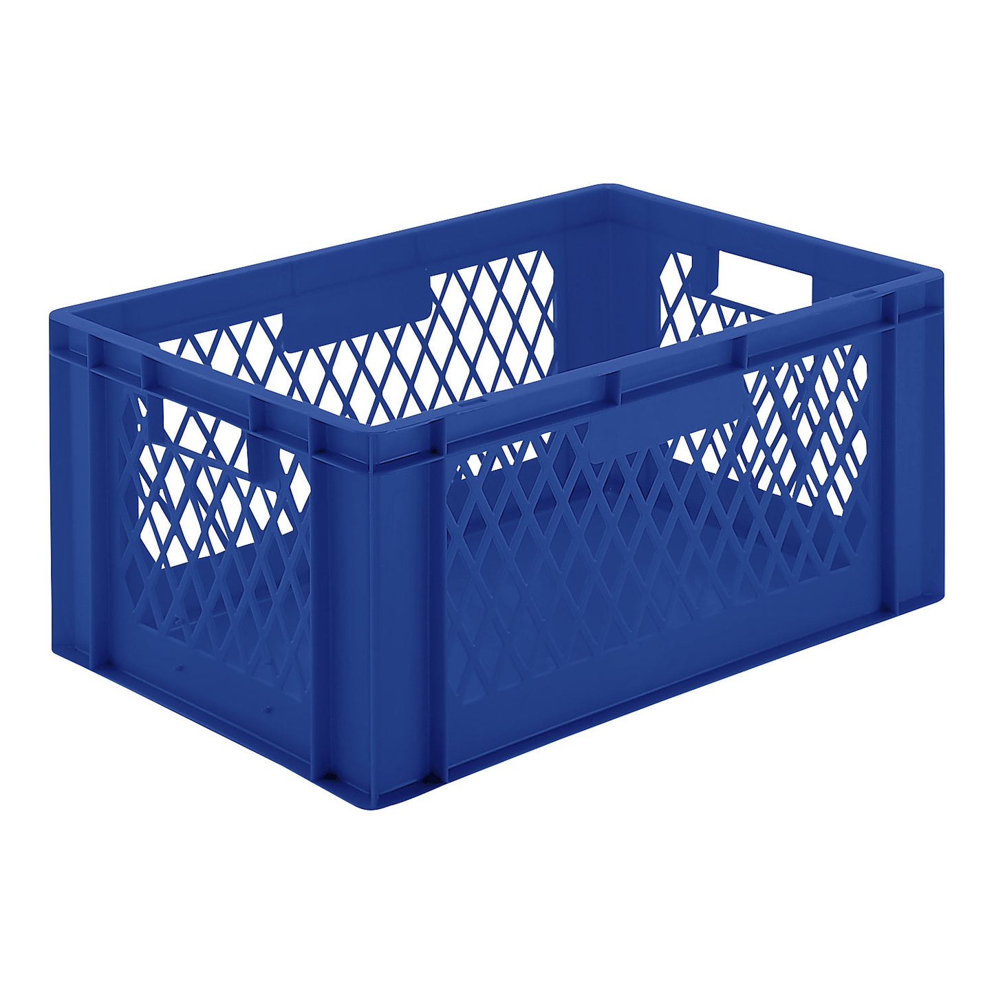 Euro stacking container, perforated walls, closed base, LxWxH 600 x 400 x 270 mm, blue, pack of 5.