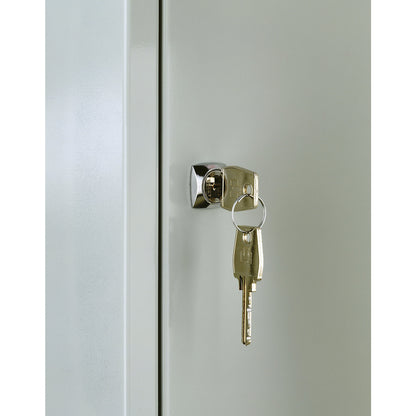 Lock system including cylinder lock, for multi-purpose cupboards and cloakroom lockers, extra cost per lock.