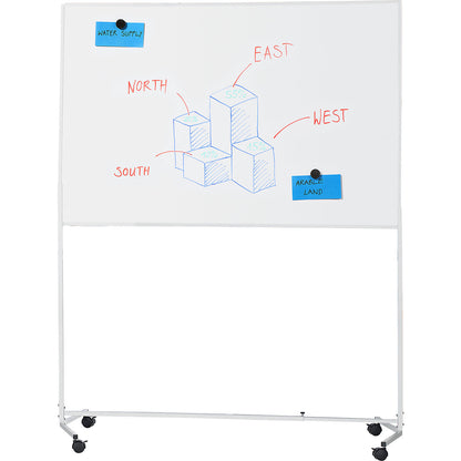 Whiteboard with dolly, steel, coated, WxH 1500 x 1000 mm.