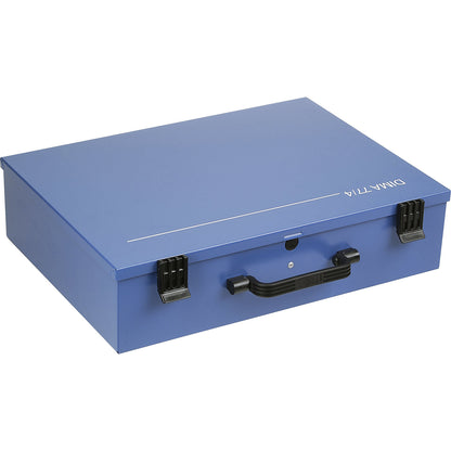 Small parts case made of sheet steel, empty (without modular bins), HxLxW 118 x 472 x 340 mm.