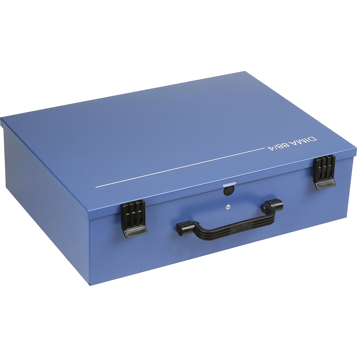 Small parts case made of sheet steel, incl. modular bins, HxLxW 133 x 472 x 340 mm.