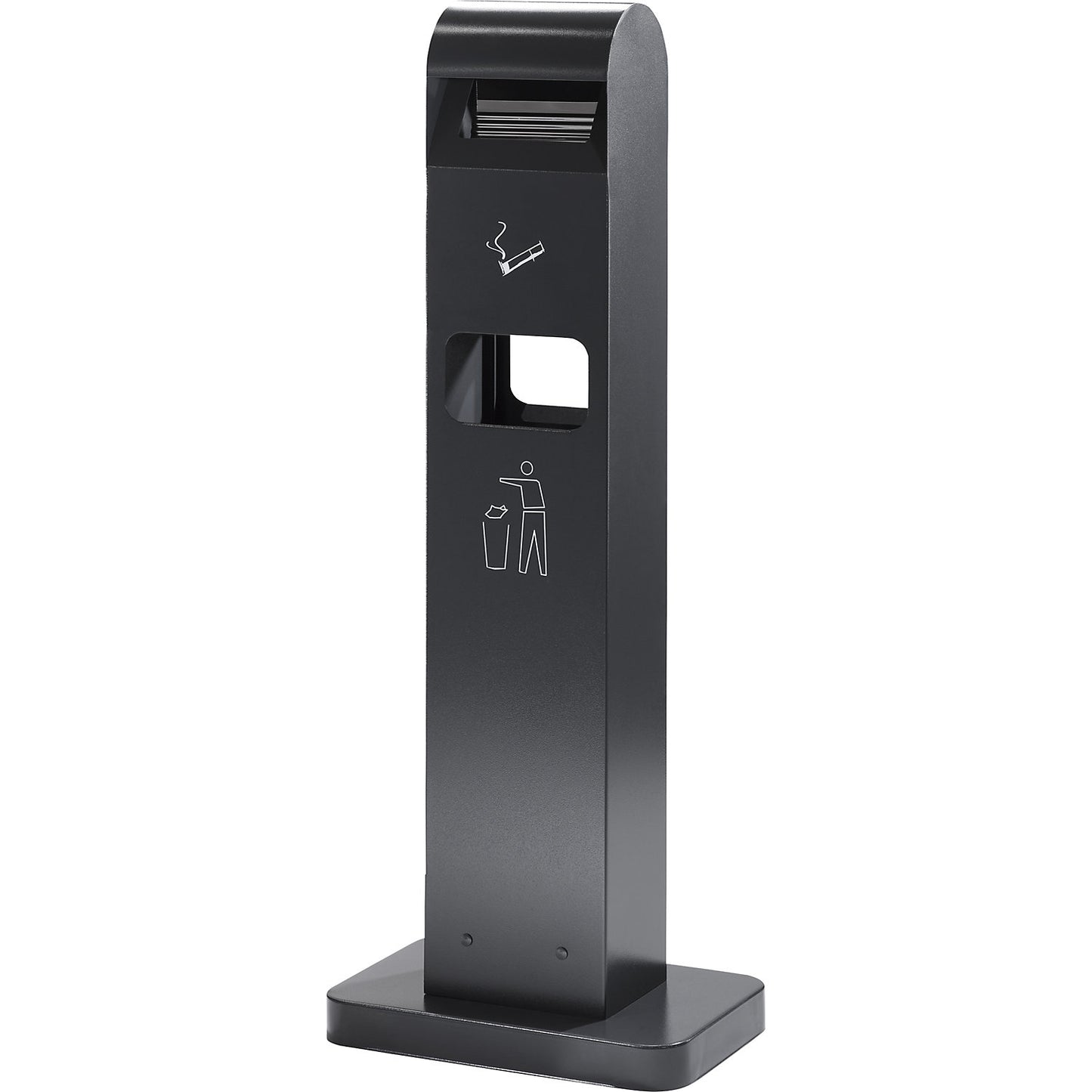 Combination ashtray, capacity 8 l, WxHxD 405 x 1045 x 260 mm, charcoal.