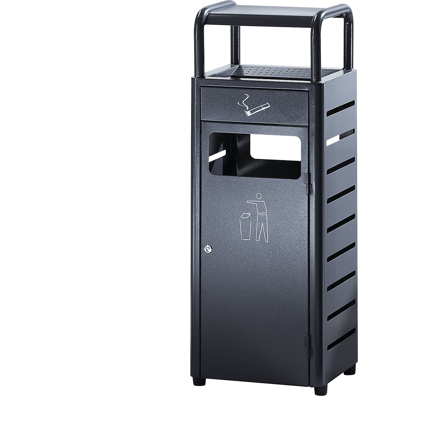 Combination ashtray, capacity 20 l, WxHxD 330 x 895 x 280 mm, charcoal.