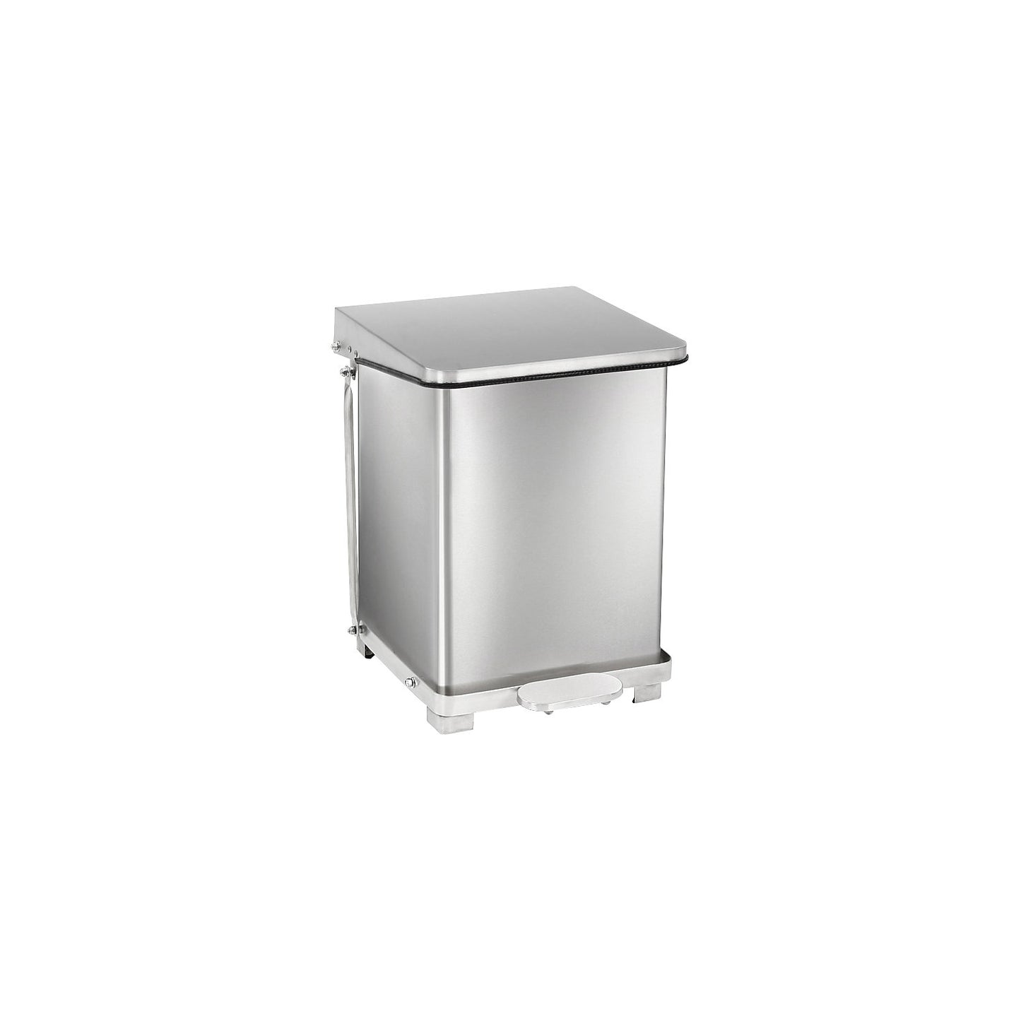 Industrial pedal bin, stainless steel, capacity 27 l, HxWxD 445 x 370 x 370 mm.