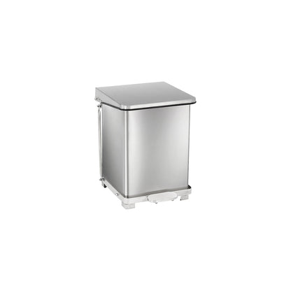 Industrial pedal bin, stainless steel, capacity 27 l, HxWxD 445 x 370 x 370 mm.