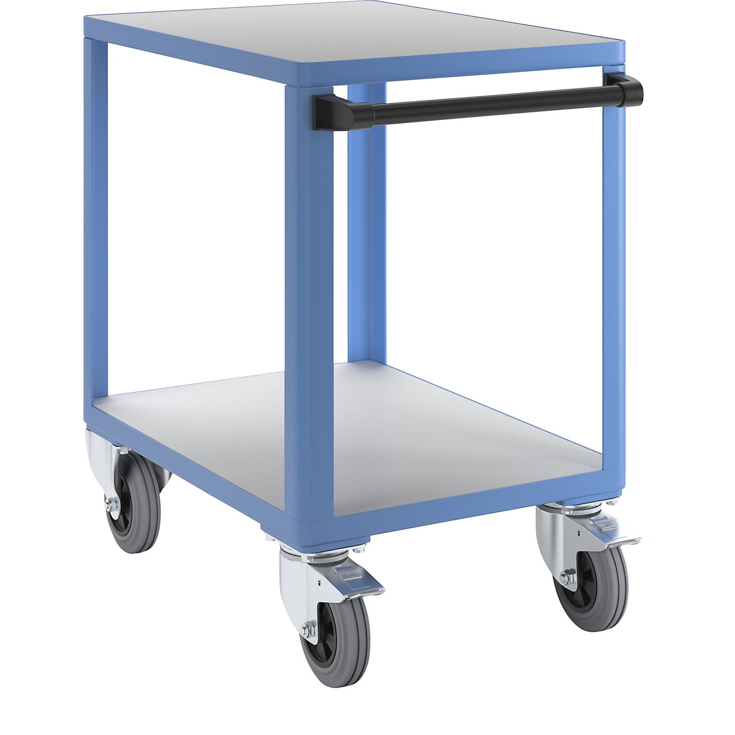 Industrial table trolley, shelf LxW 750 x 550 mm, light blue RAL 5012.