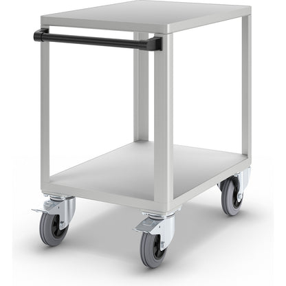 Industrial table trolley, shelf LxW 750 x 550 mm, white aluminium RAL 9006.