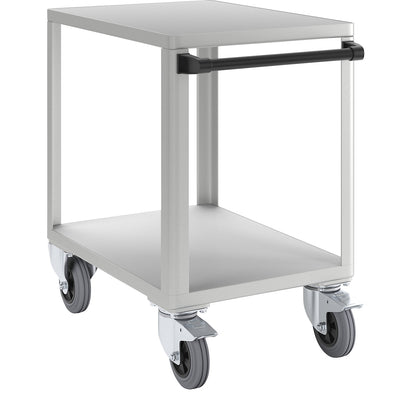 Industrial table trolley, shelf LxW 750 x 550 mm, white aluminium RAL 9006.