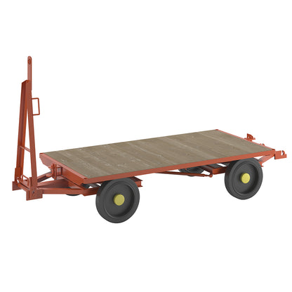 Trailer, 4-wheel double turntable steering, max. load 3 t, platform 2.0 x 1.0 m, solid rubber tyres.
