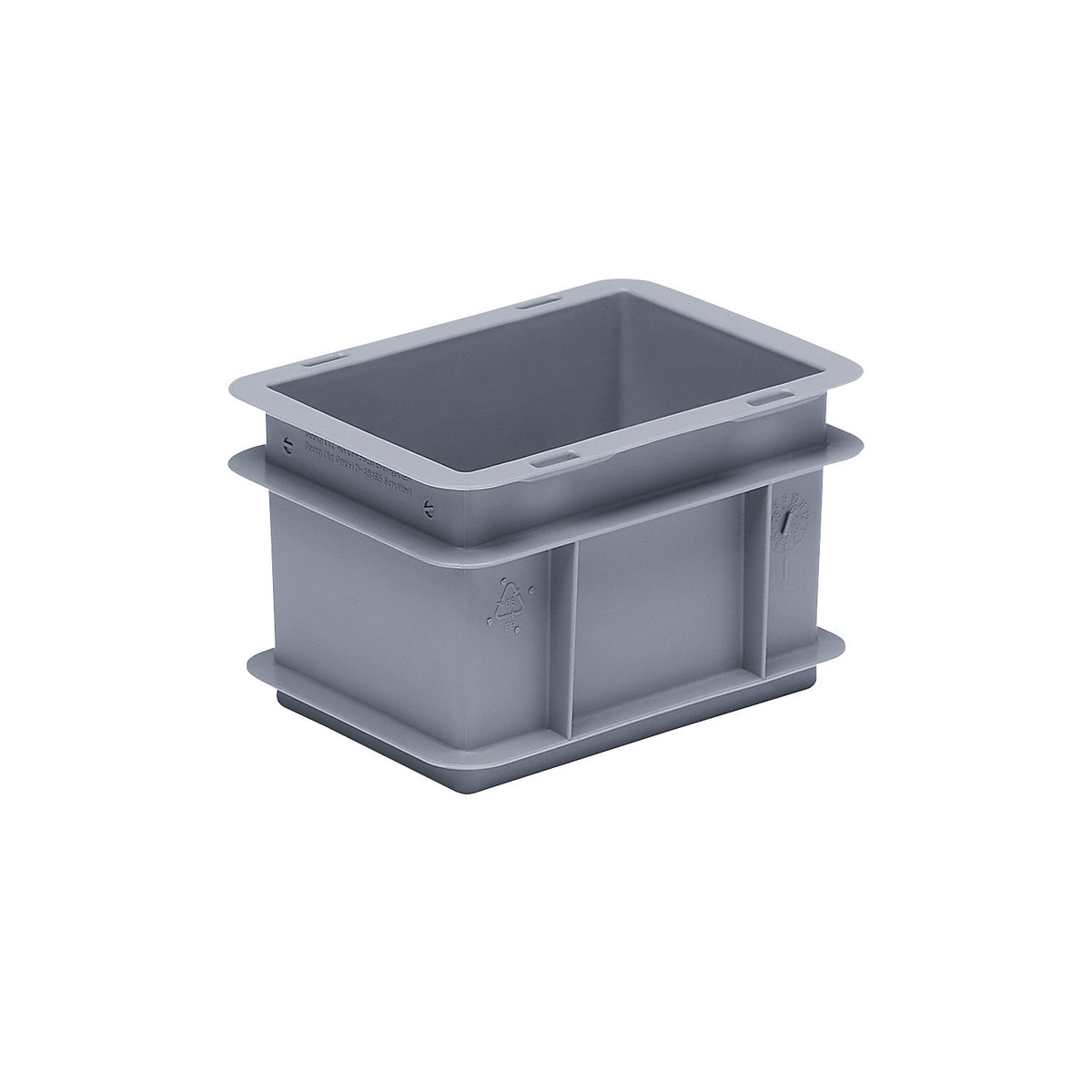 Euro stacking container made of polypropylene (PP), max. load 20 kg, silver grey, capacity 2 l, external height 120 mm, pack of 12.
