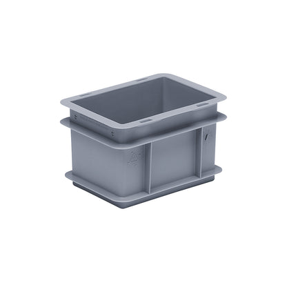 Euro stacking container made of polypropylene (PP), max. load 20 kg, silver grey, capacity 2 l, external height 120 mm, pack of 12.