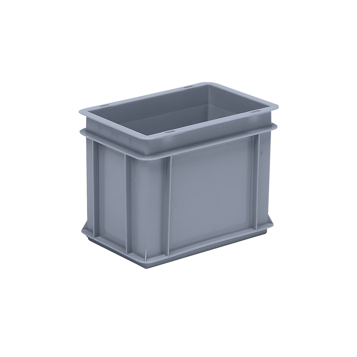 Euro stacking container made of polypropylene (PP), max. load 20 kg, silver grey, capacity 9 l, external height 220 mm, pack of 8.