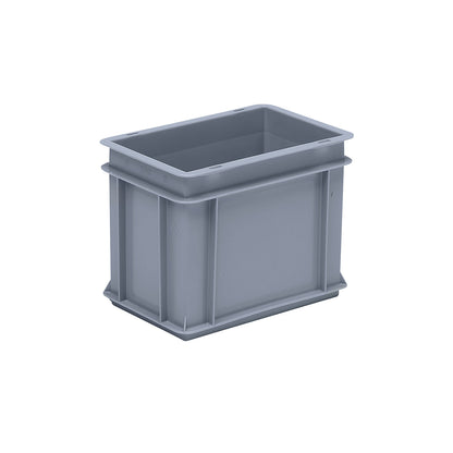 Euro stacking container made of polypropylene (PP), max. load 20 kg, silver grey, capacity 9 l, external height 220 mm, pack of 8.