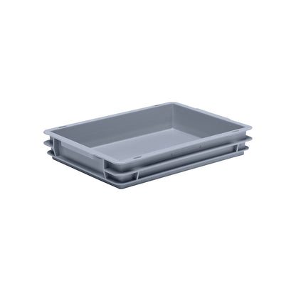 Euro stacking container made of polypropylene (PP), max. load 20 kg, silver grey, capacity 6 l, external height 65 mm, pack of 10.