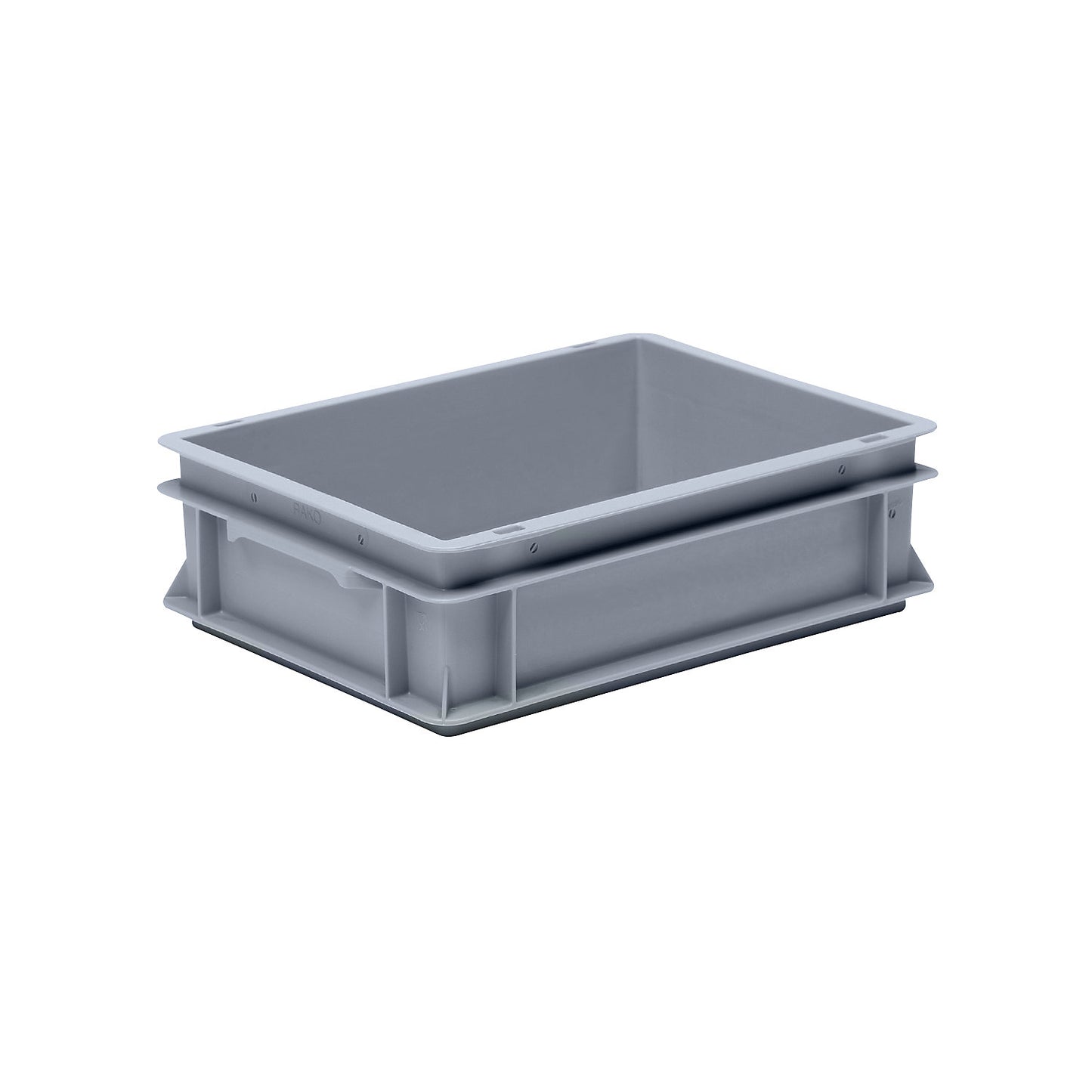 Euro stacking container made of polypropylene (PP), max. load 20 kg, silver grey, capacity 10 l, external height 120 mm, pack of 8.