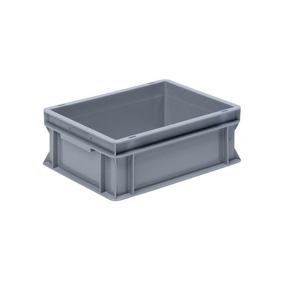 Euro stacking container made of polypropylene (PP), max. load 20 kg, silver grey, capacity 12 l, external height 145 mm, pack of 6.