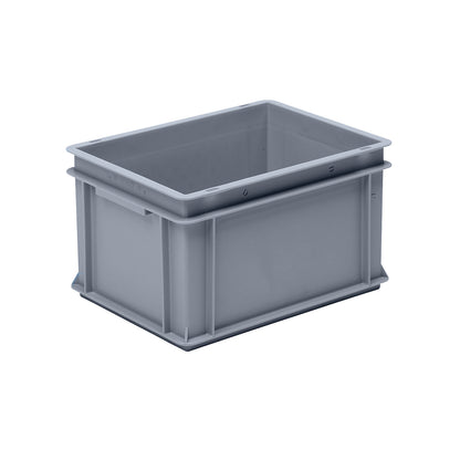 Euro stacking container made of polypropylene (PP), max. load 20 kg, silver grey, capacity 20 l, external height 220 mm, pack of 4.
