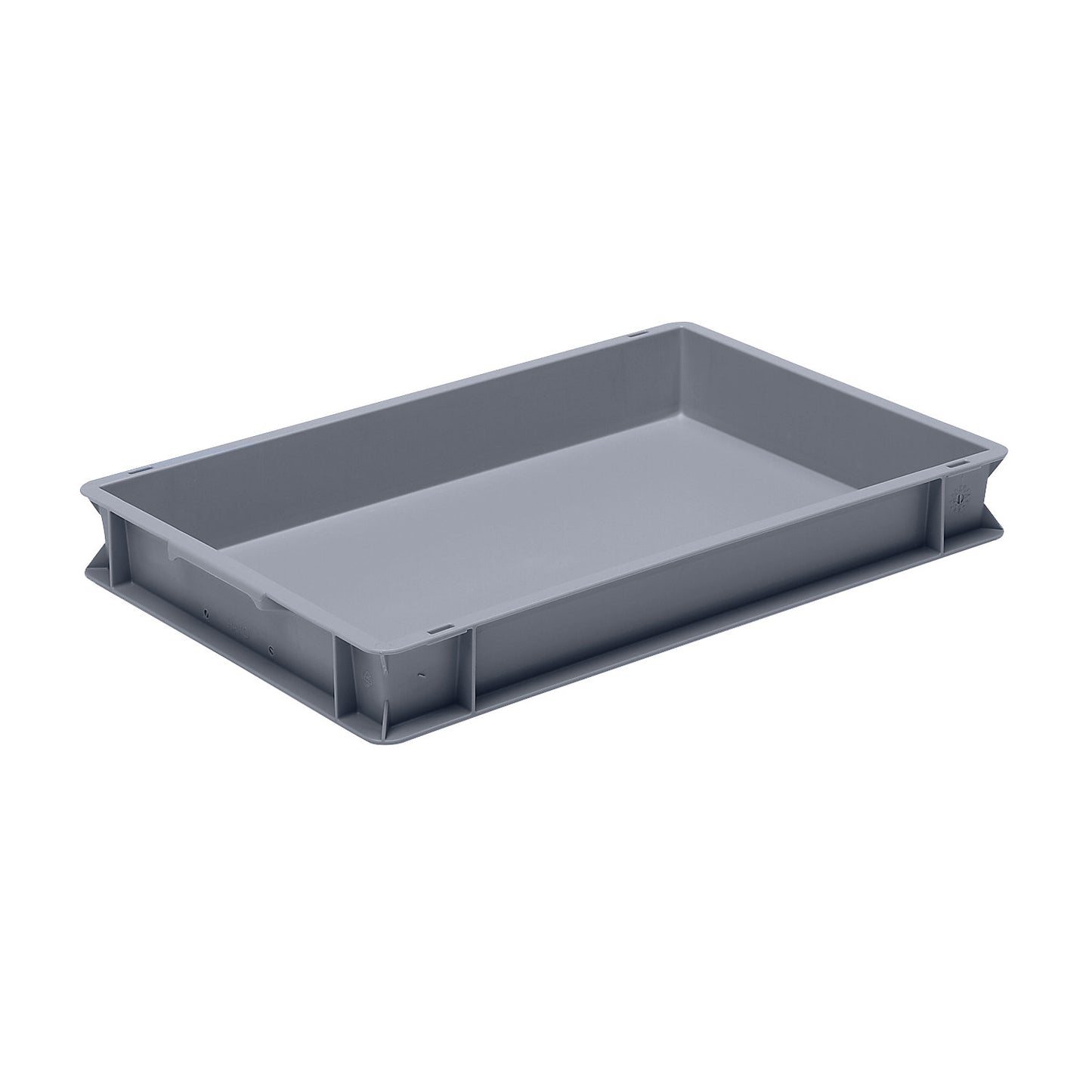 Euro stacking container made of polypropylene (PP), max. load 20 kg, silver grey, capacity 14 l, external height 75 mm, pack of 4.