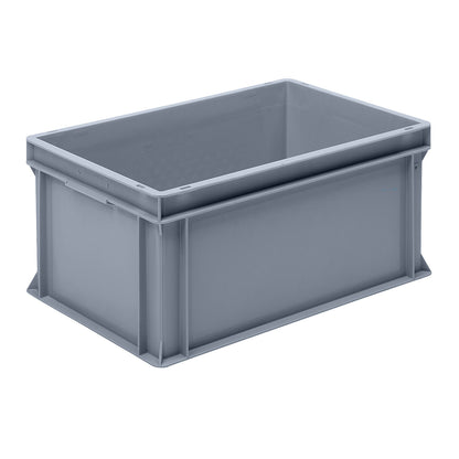 Euro stacking container made of polypropylene (PP), max. load 20 kg, silver grey, capacity 53 l, external height 280 mm, pack of 2.