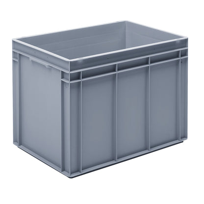 Euro stacking container made of polypropylene (PP), max. load 20 kg, silver grey, capacity 90 l, external height 425 mm, pack of 2.