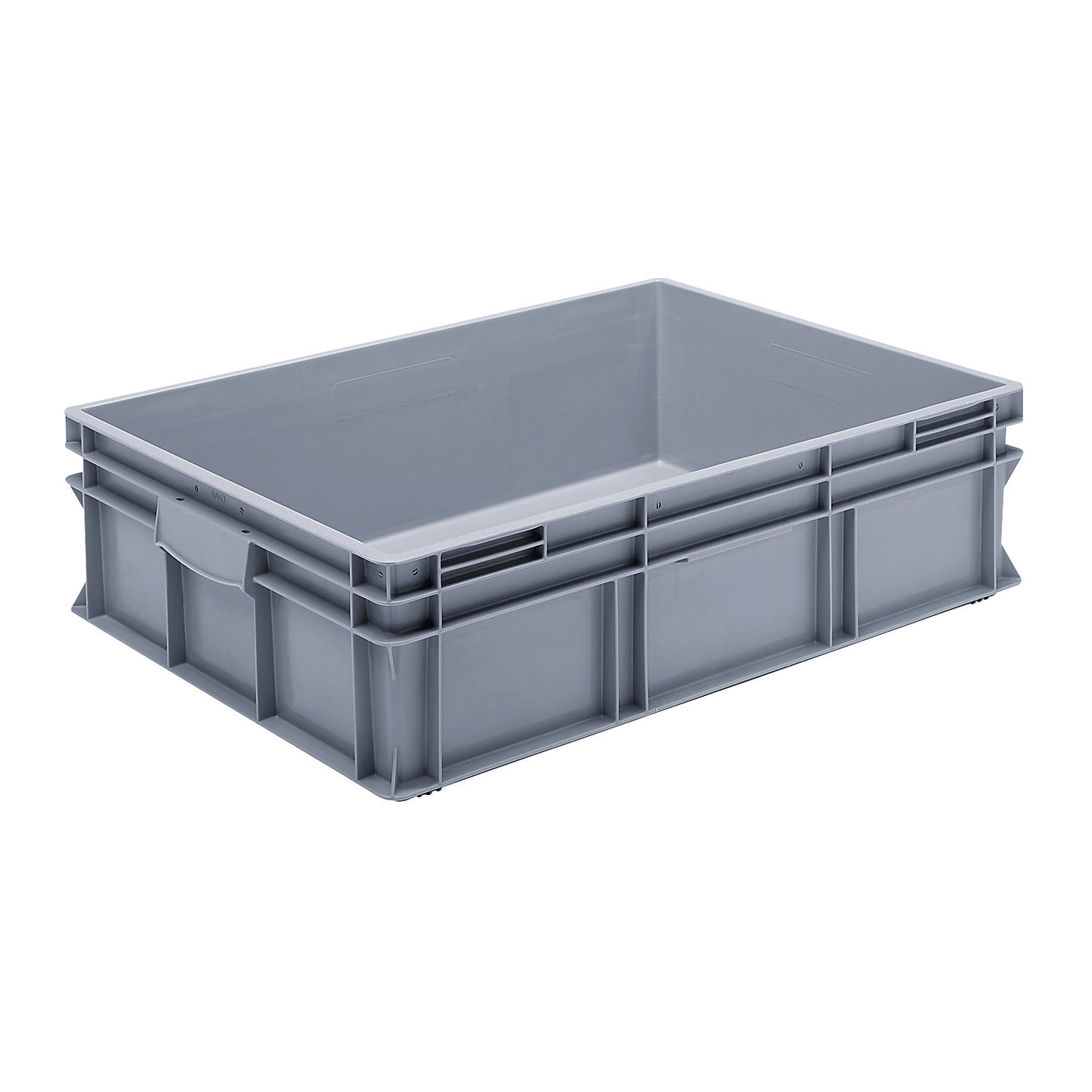 Euro stacking container made of polypropylene (PP), max. load 20 kg, silver grey, capacity 90 l, external height 220 mm, pack of 2.