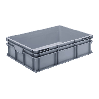 Euro stacking container made of polypropylene (PP), max. load 20 kg, silver grey, capacity 90 l, external height 220 mm, pack of 2.