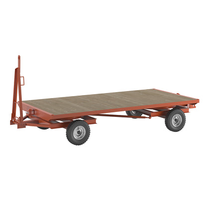 Trailer, 4-wheel double turntable steering, max. load 3 t, platform 3.0 x 1.5 m, pneumatic tyres.